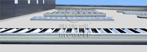 間隔風道式排煙天窗